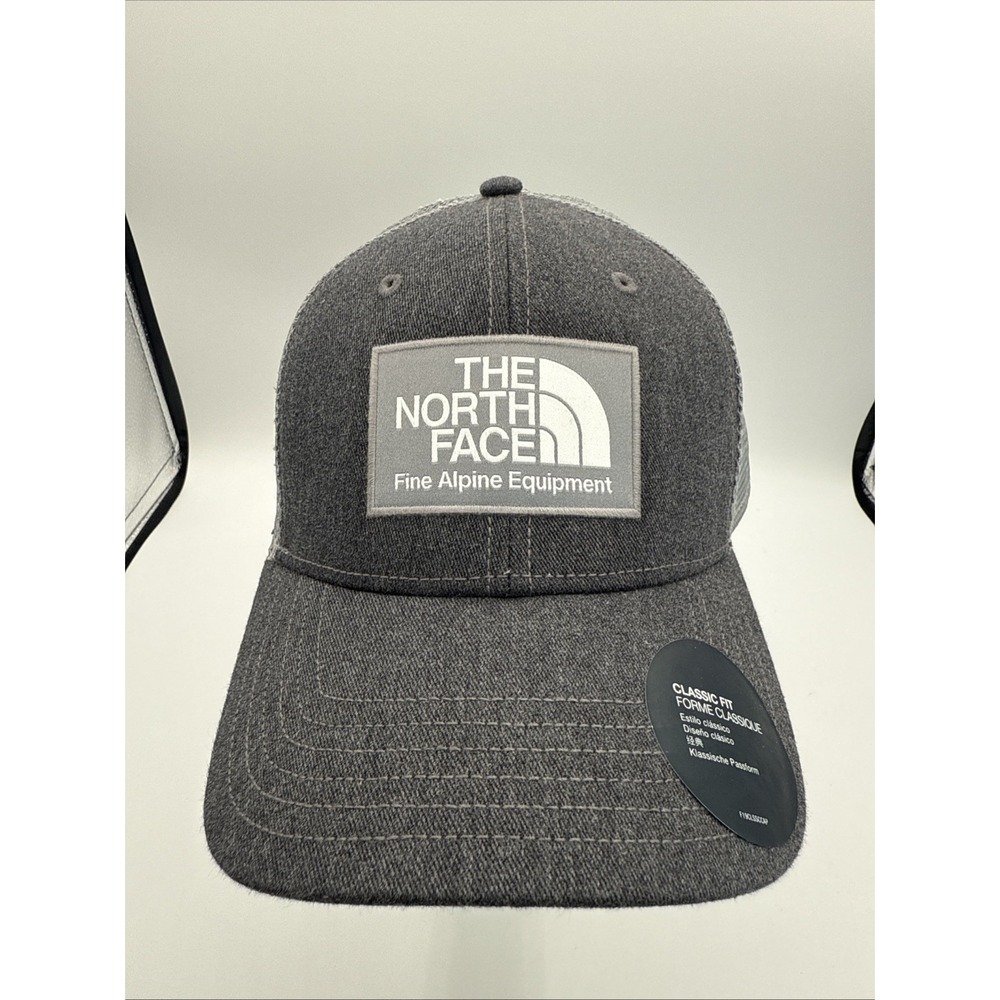 The NORTH FACE Fine Alpine Equipment Gray Mudder Trucker Cap Hat Snap Back